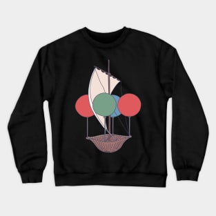 Air Balloon Pilot - Vintage Balloon Ride - Balloon Aviator Crewneck Sweatshirt